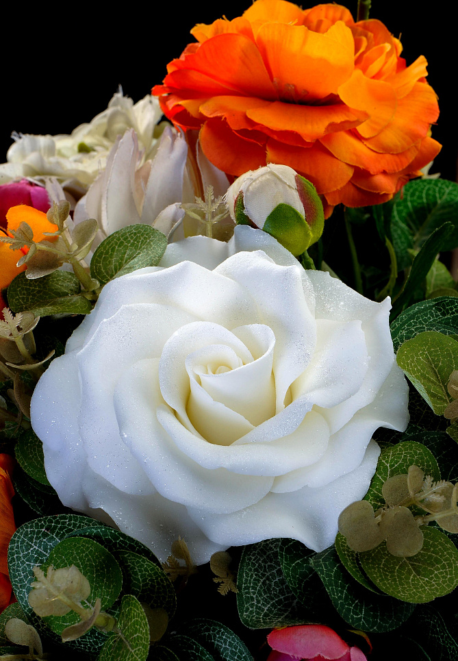 Декор на торт «Белая роза»