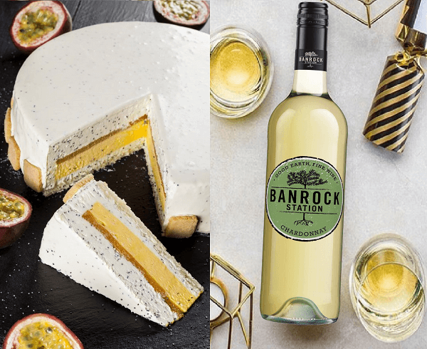 Торт «Манго-маракуйя» и вино Banrock Station Chardonnay