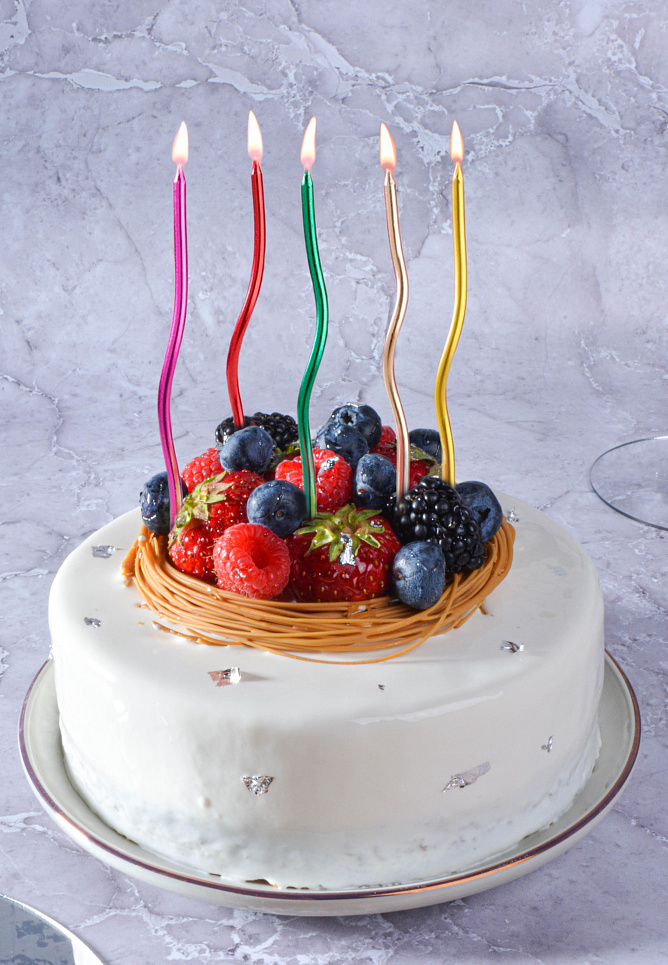 Свечи для торта "Спирали" цвет. (6 шт.)