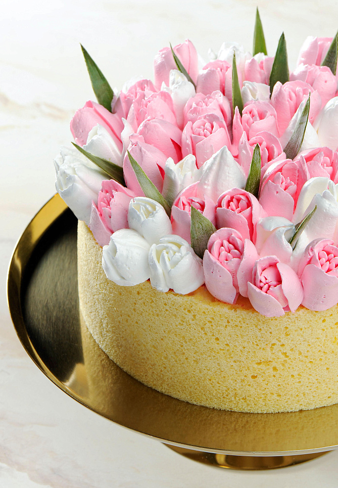 Мини-торт с тюльпанами